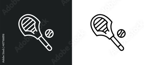 lacrosse line icon in white and black colors. lacrosse flat vector icon from lacrosse collection for web, mobile apps and ui.