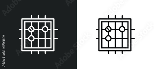 go game line icon in white and black colors. go game flat vector icon from go game collection for web, mobile apps and ui.