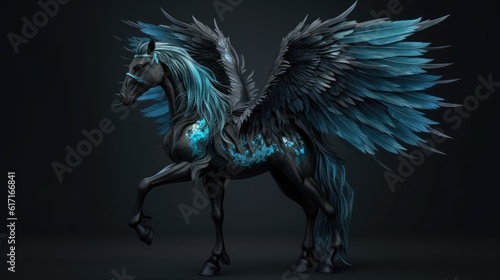 Fantasy Fairy Horse on a dark background