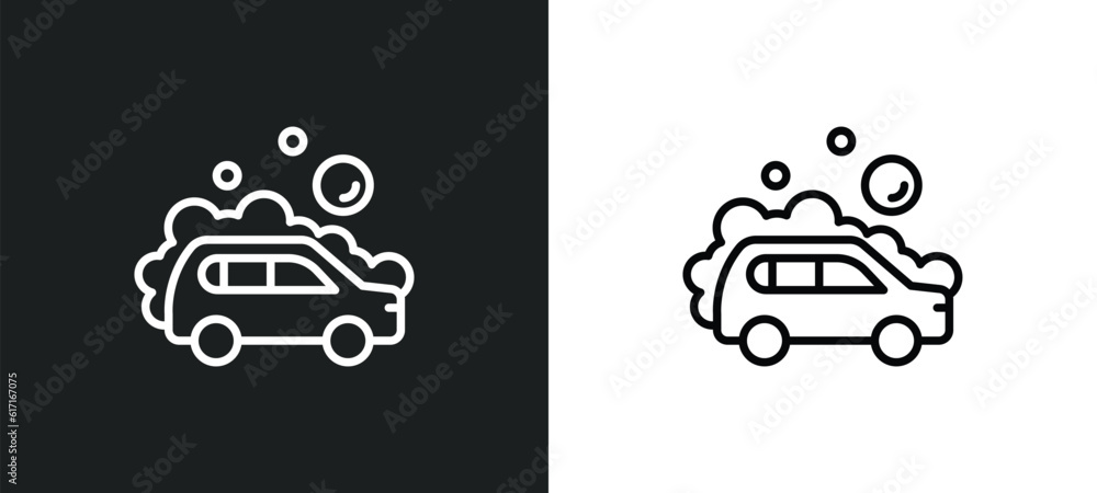 carwash line icon in white and black colors. carwash flat vector icon from carwash collection for web, mobile apps and ui. carwash line icon in white and black colors. carwash flat vector icon from carwash collection for web, mobile apps and ui.