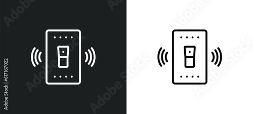 smart switch line icon in white and black colors. smart switch flat vector icon from smart switch collection for web, mobile apps and ui.