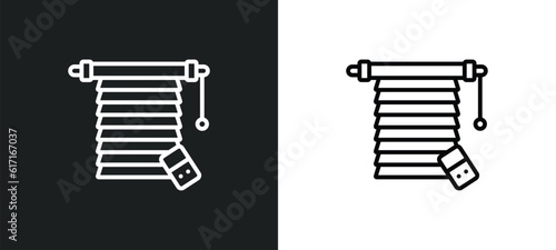 jalousie automation line icon in white and black colors. jalousie automation flat vector icon from jalousie automation collection for web, mobile apps and ui.