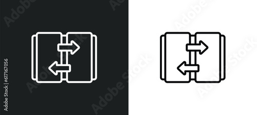 automated door line icon in white and black colors. automated door flat vector icon from automated door collection for web, mobile apps and ui.