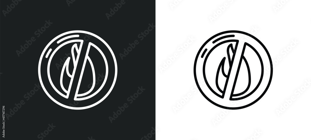 no fire line icon in white and black colors. no fire flat vector icon from no fire collection for web, mobile apps and ui. no fire line icon in white and black colors. no fire flat vector icon from no fire collection for web, mobile apps and ui.