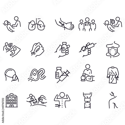 Anesthesiology And Pain Management icons vector design 