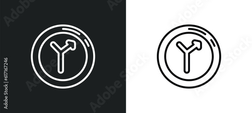 junction line icon in white and black colors. junction flat vector icon from junction collection for web, mobile apps and ui.