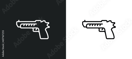 weapon line icon in white and black colors. weapon flat vector icon from weapon collection for web, mobile apps and ui.