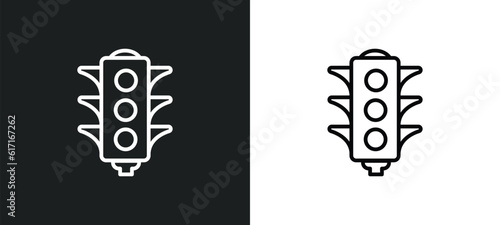 traffic line icon in white and black colors. traffic flat vector icon from traffic collection for web, mobile apps and ui.
