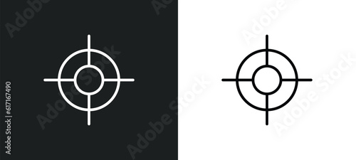 focus button line icon in white and black colors. focus button flat vector icon from focus button collection for web, mobile apps and ui.