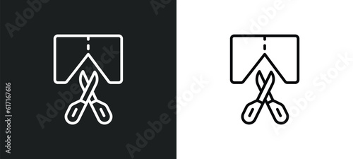cutting line icon in white and black colors. cutting flat vector icon from cutting collection for web, mobile apps and ui.
