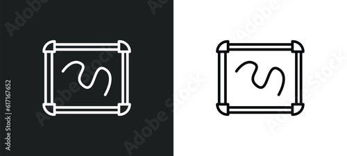 drawing board line icon in white and black colors. drawing board flat vector icon from drawing board collection for web, mobile apps and ui.