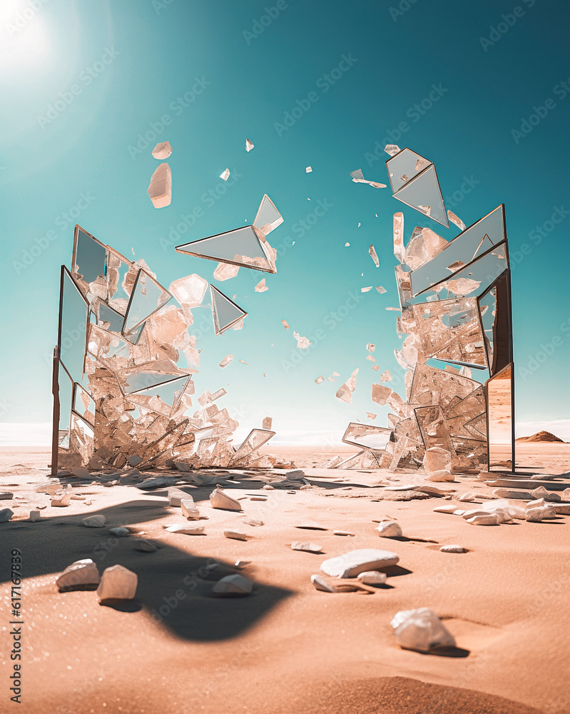 Abstract and futuristic concept of space. Combination of the