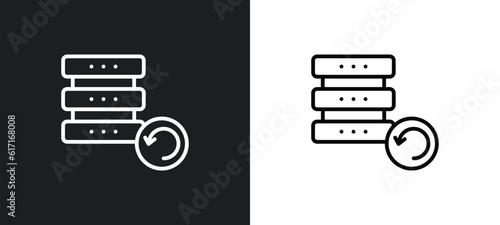 backup line icon in white and black colors. backup flat vector icon from backup collection for web, mobile apps and ui.