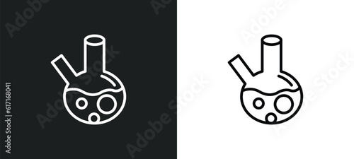 beaker line icon in white and black colors. beaker flat vector icon from beaker collection for web, mobile apps and ui.