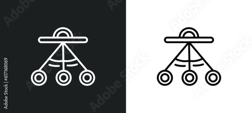 oscillation line icon in white and black colors. oscillation flat vector icon from oscillation collection for web, mobile apps and ui.
