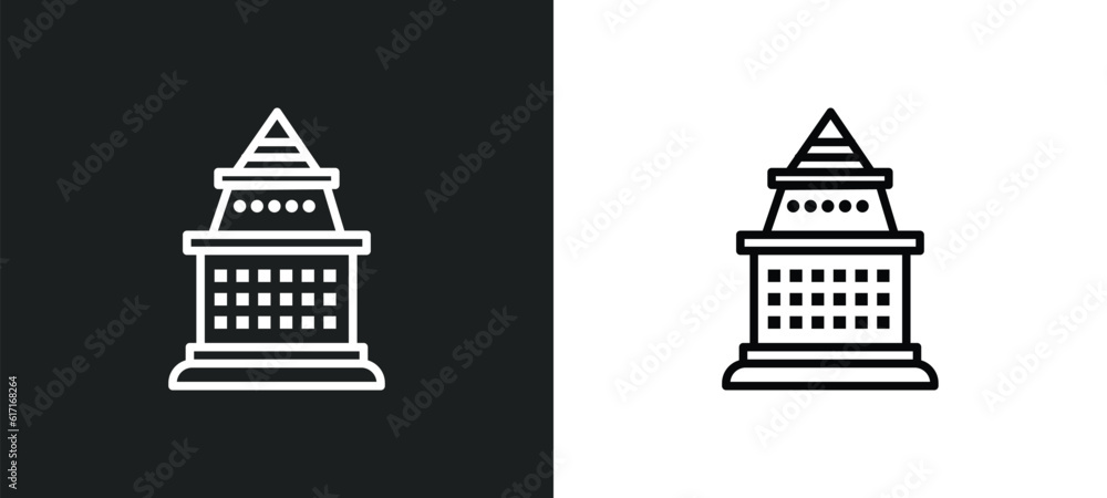 doi suthep line icon in white and black colors. doi suthep flat vector icon from doi suthep collection for web, mobile apps and ui.