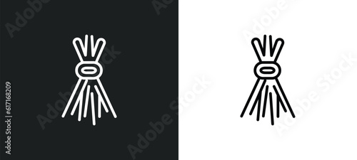 birching line icon in white and black colors. birching flat vector icon from birching collection for web, mobile apps and ui.