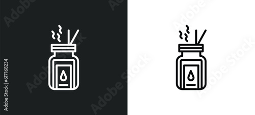 aroma stimulation line icon in white and black colors. aroma stimulation flat vector icon from aroma stimulation collection for web, mobile apps and ui.