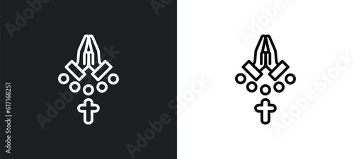 faith line icon in white and black colors. faith flat vector icon from faith collection for web, mobile apps and ui.