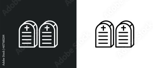 commandments line icon in white and black colors. commandments flat vector icon from commandments collection for web, mobile apps and ui.