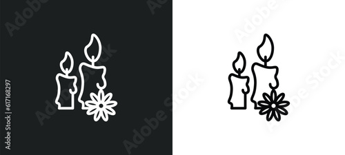 candles line icon in white and black colors. candles flat vector icon from candles collection for web, mobile apps and ui.
