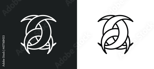 odin line icon in white and black colors. odin flat vector icon from odin collection for web, mobile apps and ui.