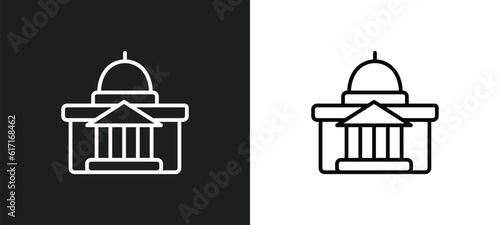 vatican line icon in white and black colors. vatican flat vector icon from vatican collection for web, mobile apps and ui.