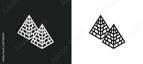 captives to egypt line icon in white and black colors. captives to egypt flat vector icon from captives to egypt collection for web, mobile apps and ui.