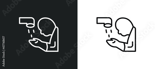 islamic ghusl line icon in white and black colors. islamic ghusl flat vector icon from islamic ghusl collection for web, mobile apps and ui.
