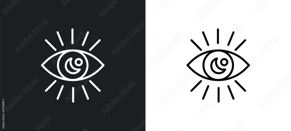 Fototapeta premium visibility line icon in white and black colors. visibility flat vector icon from visibility collection for web, mobile apps and ui.