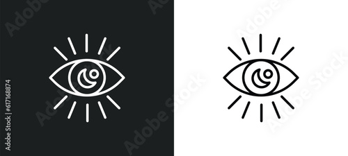 visibility line icon in white and black colors. visibility flat vector icon from visibility collection for web, mobile apps and ui.