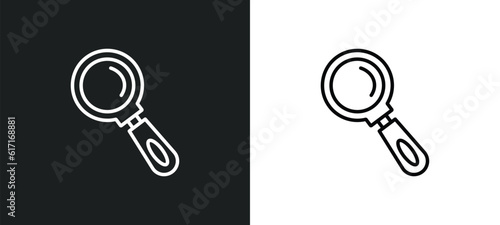 search line icon in white and black colors. search flat vector icon from search collection for web, mobile apps and ui.