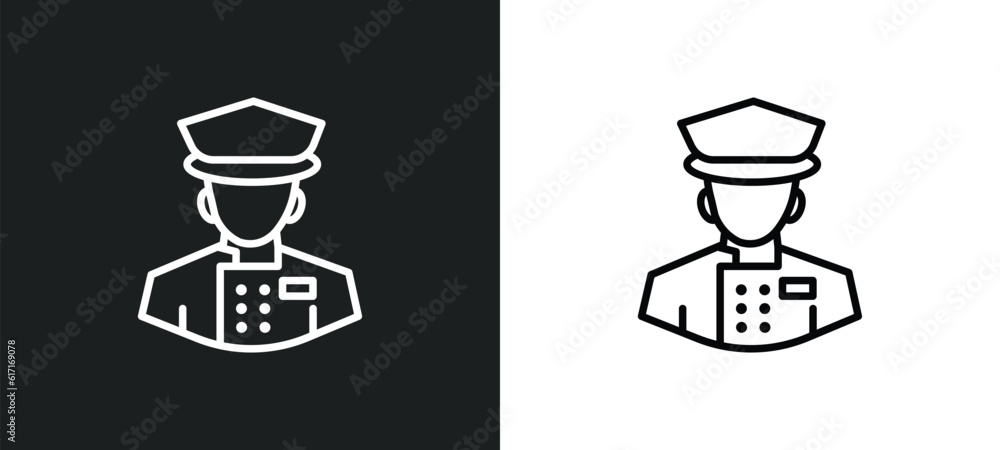 concierge line icon in white and black colors. concierge flat vector icon from concierge collection for web, mobile apps and ui. - obrazy, fototapety, plakaty 