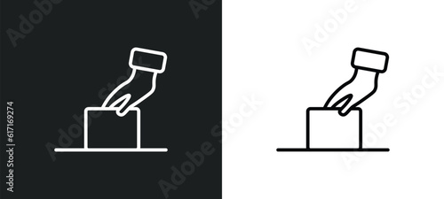 ballot line icon in white and black colors. ballot flat vector icon from ballot collection for web, mobile apps and ui.