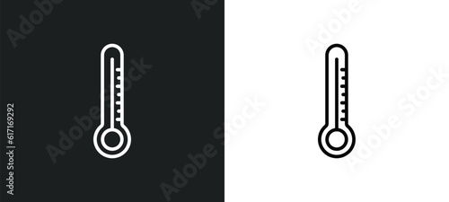 temperatures line icon in white and black colors. temperatures flat vector icon from temperatures collection for web, mobile apps and ui.