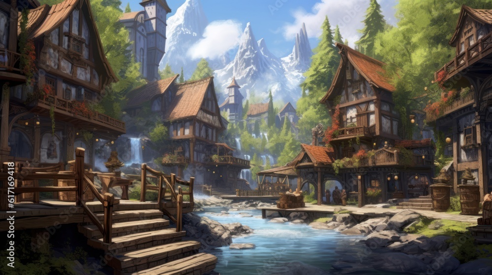 Fototapeta premium Fantasy RPG Surroundings Game Artwork