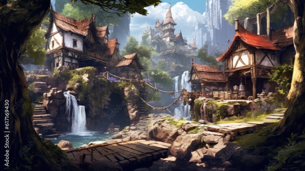 Fototapeta premium Fantasy RPG Surroundings Game Artwork