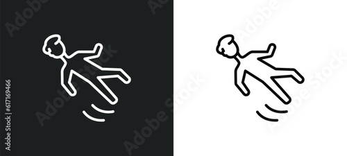 slide down line icon in white and black colors. slide down flat vector icon from slide down collection for web, mobile apps and ui.