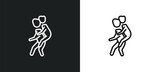 give a piggy back ride line icon in white and black colors. give a piggy back ride flat vector icon from give a piggy back ride collection for web, mobile apps and ui.