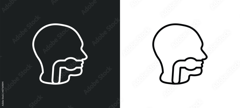 throat line icon in white and black colors. throat flat vector icon from throat collection for web, mobile apps and ui. throat line icon in white and black colors. throat flat vector icon from throat collection for web, mobile apps and ui.