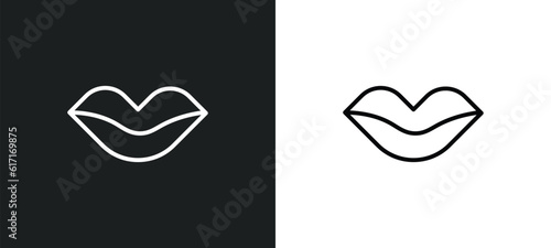 seductive line icon in white and black colors. seductive flat vector icon from seductive collection for web, mobile apps and ui.