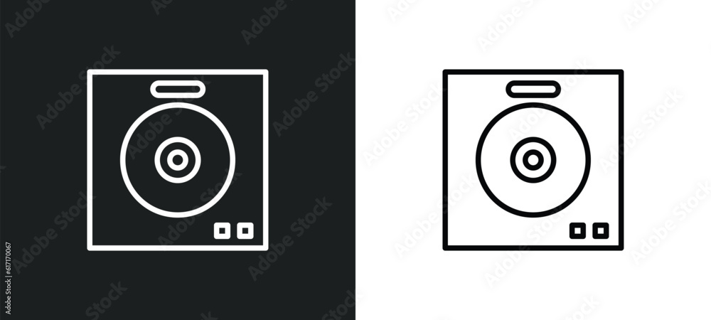 dj playing records line icon in white and black colors. dj playing records flat vector icon from dj playing records collection for web, mobile apps and ui. dj playing records line icon in white and black colors. dj playing records flat vector icon from dj playing records collection for web, mobile apps and ui.