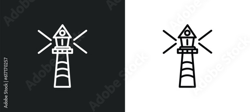 smeaton's tower line icon in white and black colors. smeaton's tower flat vector icon from smeaton's tower collection for web, mobile apps and ui.