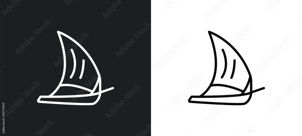 Εκτύπωση καμβά felucca line icon in white and black colors