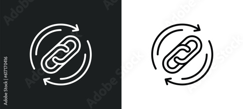 backlink line icon in white and black colors. backlink flat vector icon from backlink collection for web, mobile apps and ui.