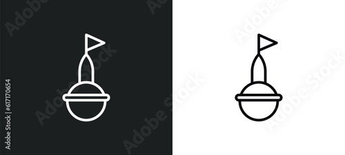 buoy line icon in white and black colors. buoy flat vector icon from buoy collection for web, mobile apps and ui.