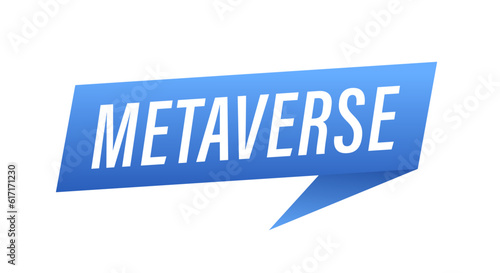 Metaverse banner isolated on white background. Technology Banner design template. Pop-up message. Futuristic VR Game. Vector illustration
