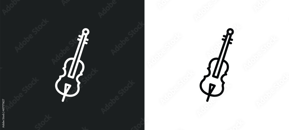violoncello line icon in white and black colors. violoncello flat vector icon from violoncello collection for web, mobile apps and ui. violoncello line icon in white and black colors. violoncello flat vector icon from violoncello collection for web, mobile apps and ui.
