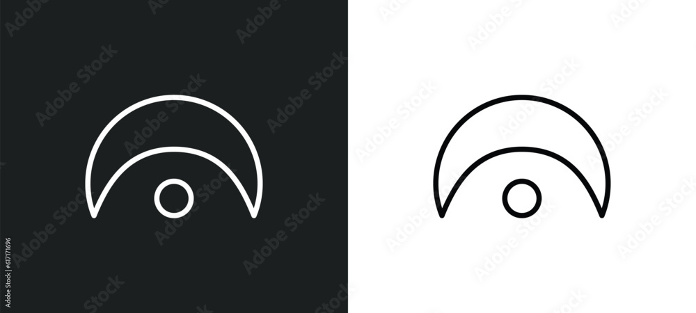 fermata line icon in white and black colors. fermata flat vector icon from fermata collection for web, mobile apps and ui.