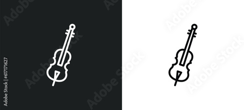 violoncello line icon in white and black colors. violoncello flat vector icon from violoncello collection for web, mobile apps and ui.